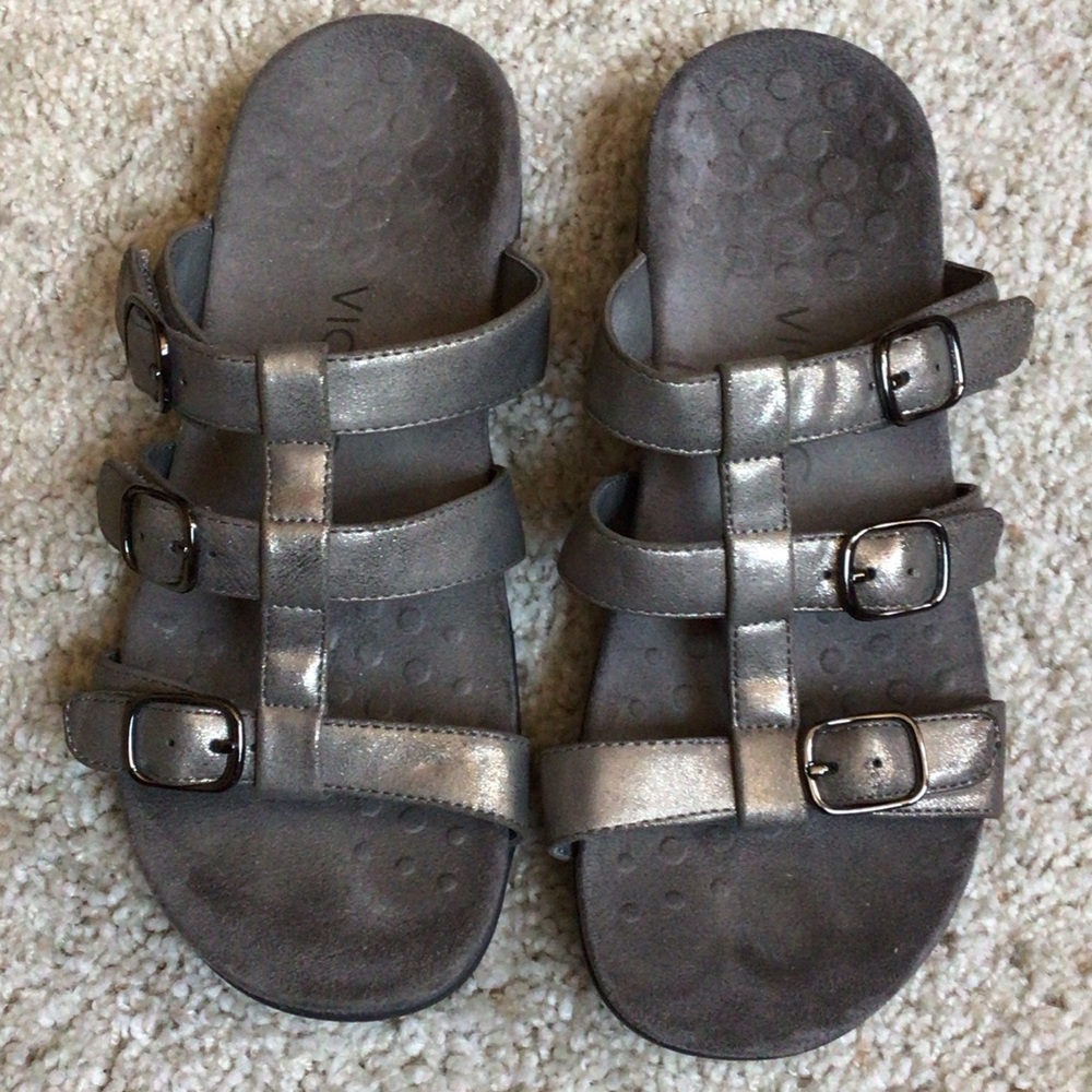 Vionic Metallic Gray Women's Sandals